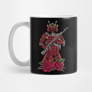 Samurai holding rifle illustration Mug